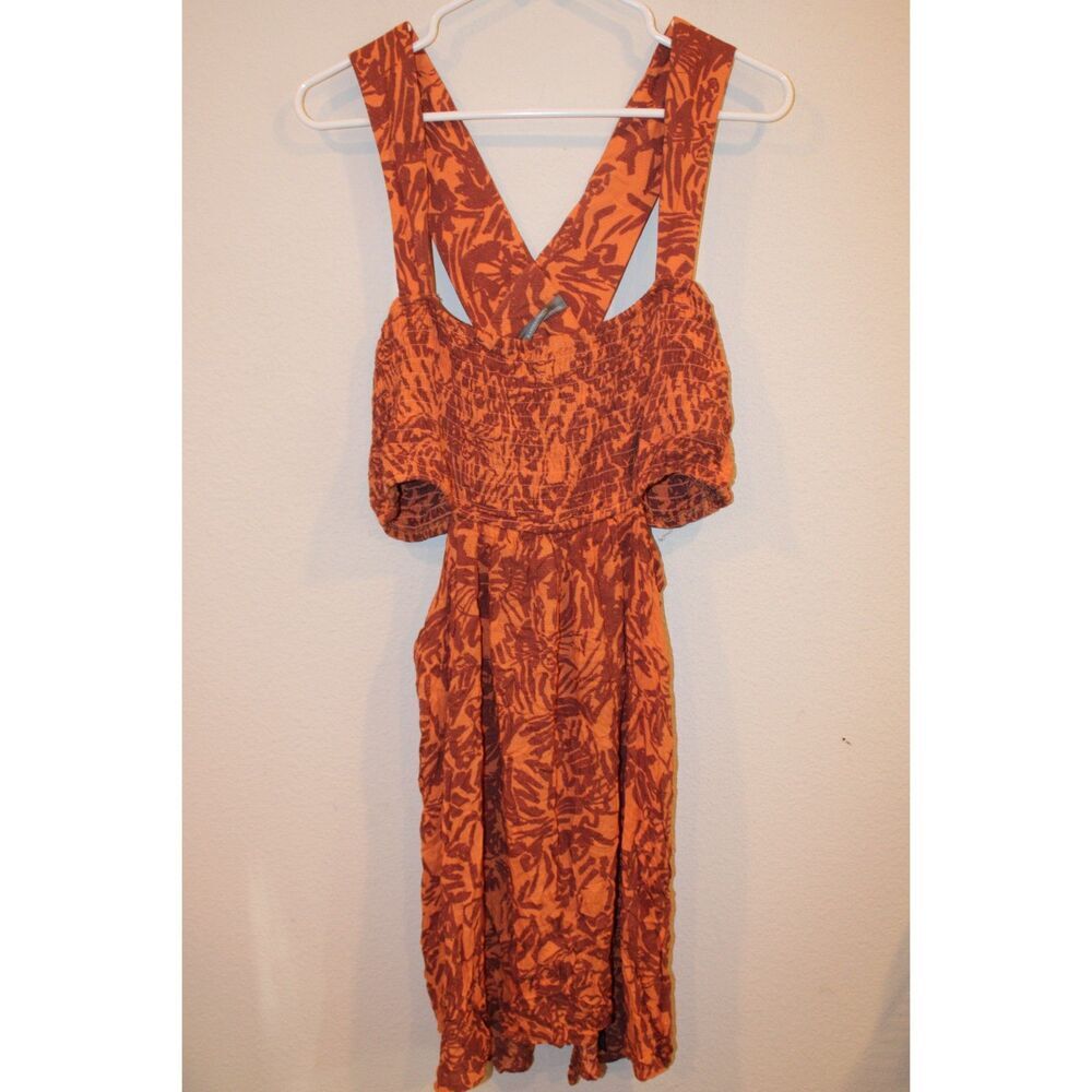 Anthropologie The Piper Bandeau Cutout Mini dress size xlarge burnt orange - Picture 5 of 9